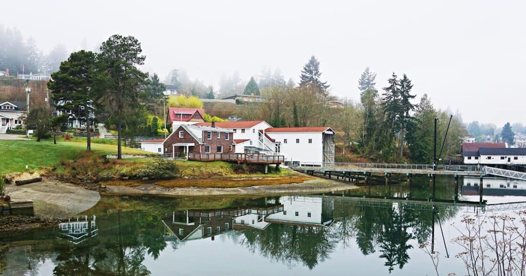 A look at Eddon Boatyard from the Bay in Gig Harbor