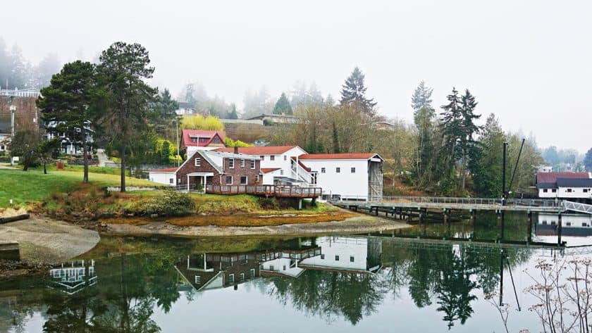 A look at Eddon Boatyard from the Bay in Gig Harbor