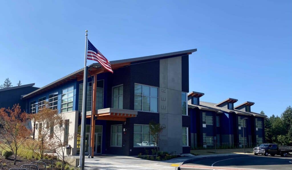 exterior of pioneer elementary school in gig harbor