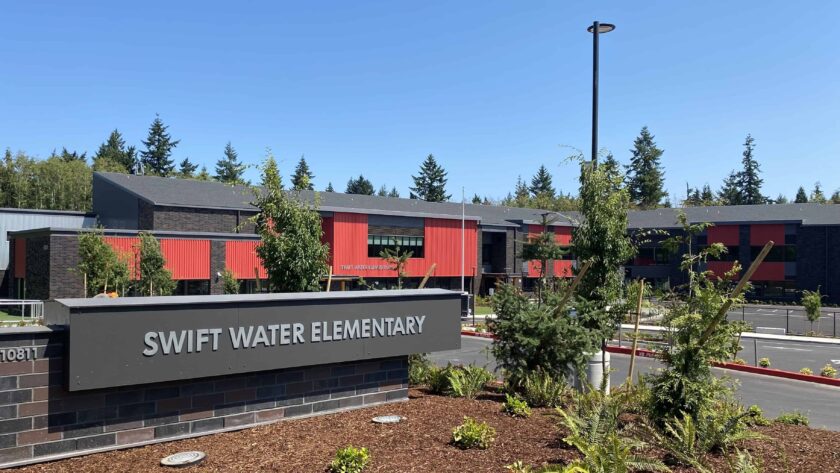 Exterior of Swift Water Elementary School in Gig Harbor