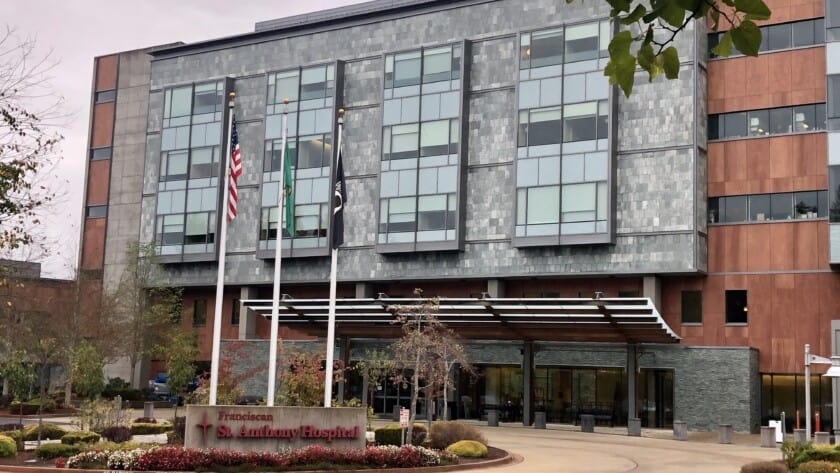 A look at the entrance to St. Anthony Hospital in Gig Harbor