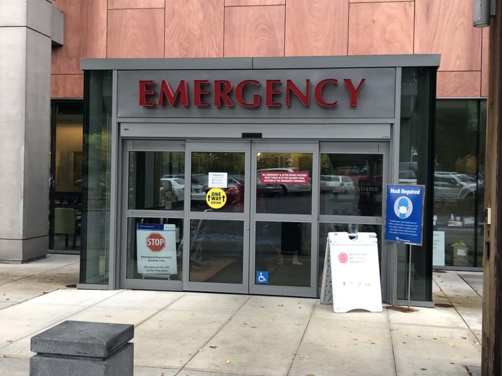 A look at the emergency entrance at St. Anthony Hospital in Gig Harbor.