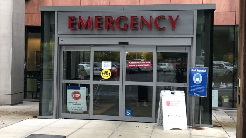 A look at the emergency entrance at St. Anthony Hospital in Gig Harbor.