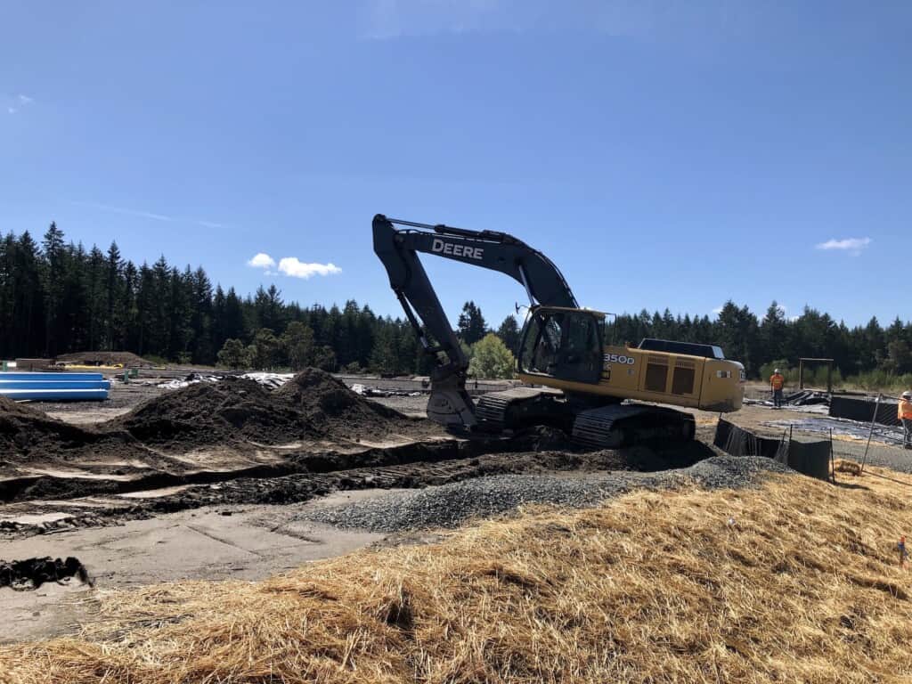 Heavy equipment is at work along 36th Street creating the ground for a mini-storage facility.