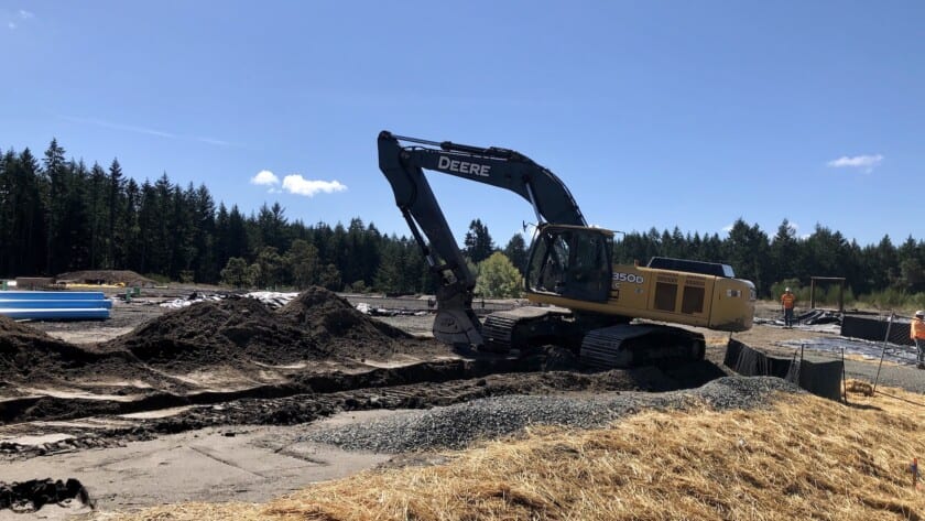 Heavy equipment is at work along 36th Street creating the ground for a mini-storage facility.