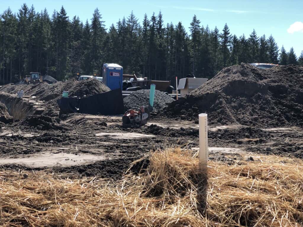 Ground work being performed on the future site of a mini-storage facility