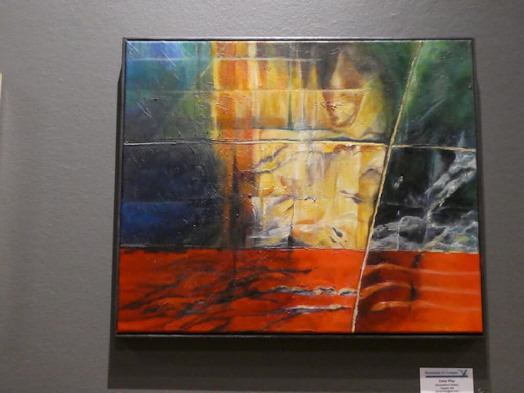 Vaughn artist Jacqueline Hickey’s acrylic painting “Color Play” won the First Place Juror’s Award.