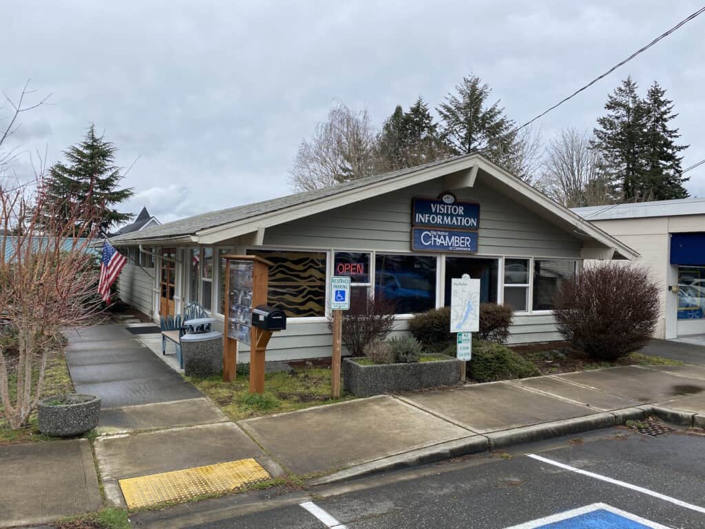 Photo of the front of the Gig Harbor Chamber of Commerce building.