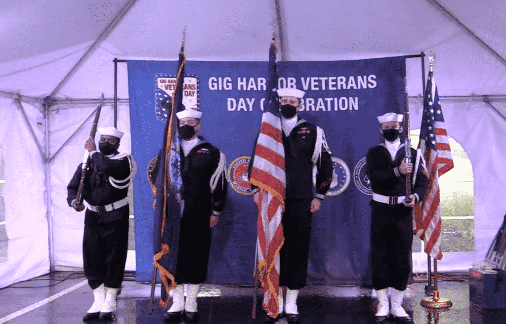 Navy ROTC members from local high schools comprised the color guard.