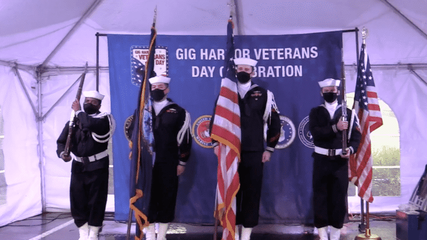 Navy ROTC members from local high schools comprised the color guard.