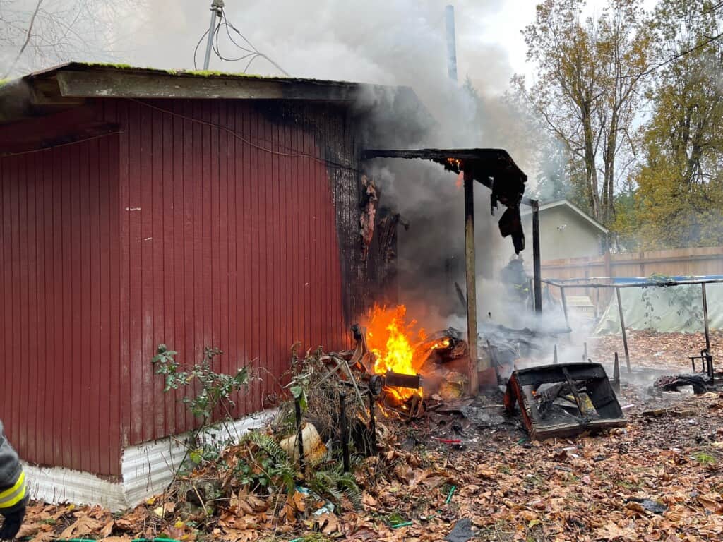 Fire at a house on 87th Street NW