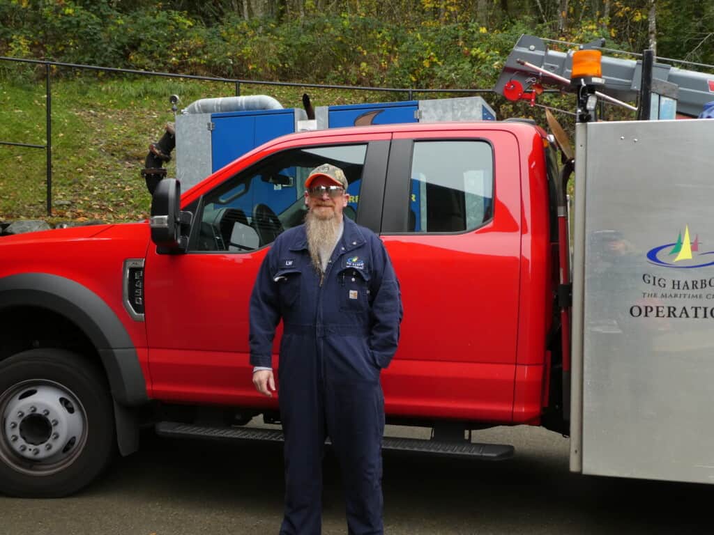 Every day Lawrence Washburn checks the inflow and outflow at city's 18 lift stations.