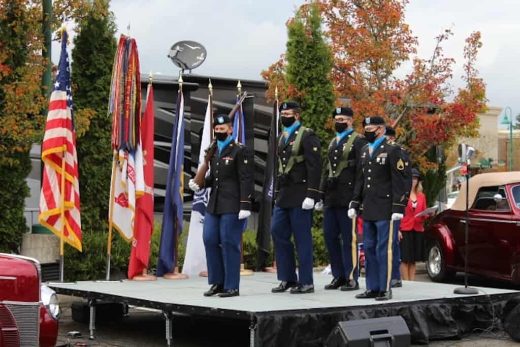 The color guard at last year's Veterans Day event.