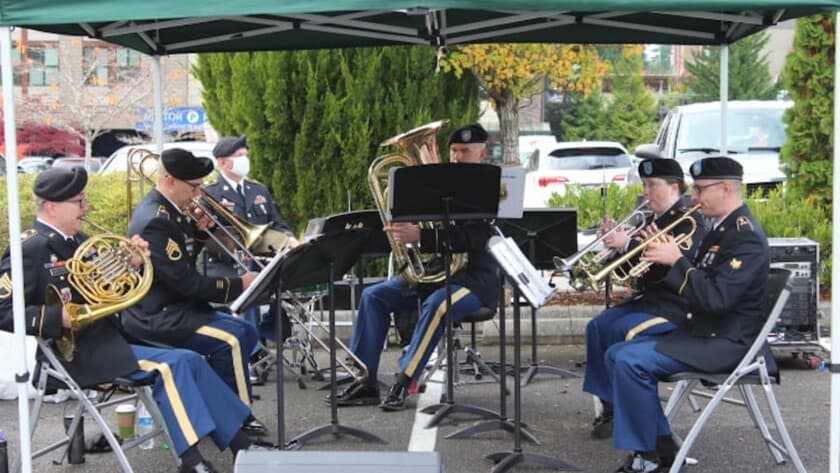 The band playing at last year's veterans day event