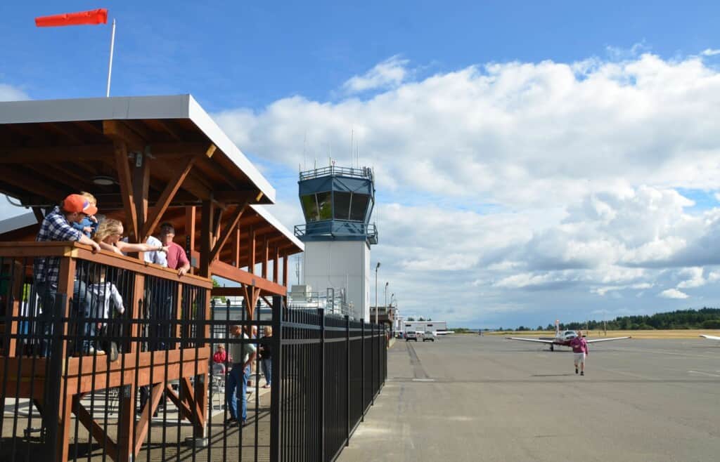 Tacoma Narrows Airport runway and tower