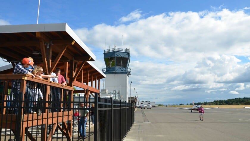 Tacoma Narrows Airport runway and tower