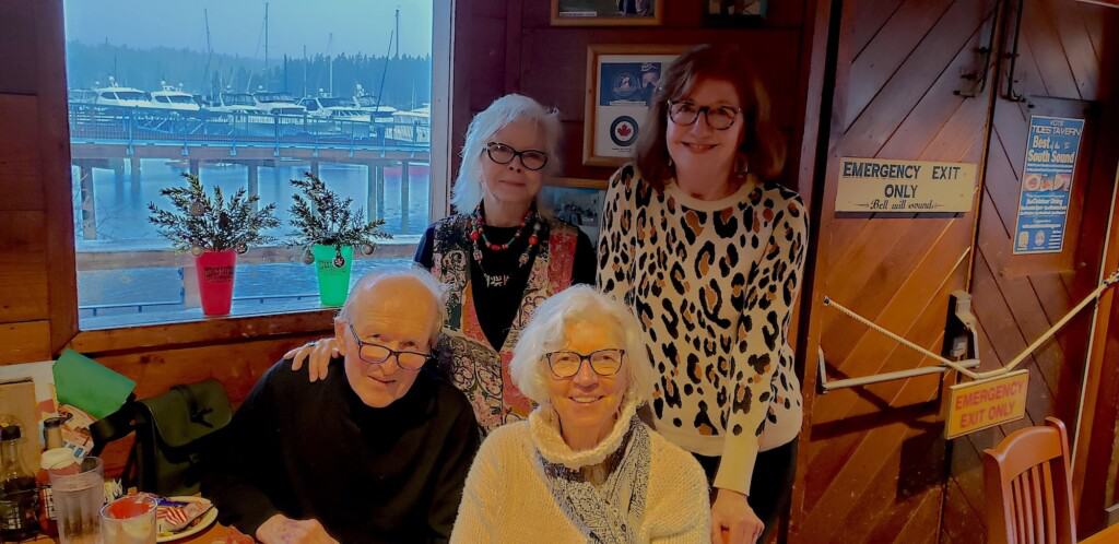 Bill Turner with Sharon Carr (seated), Ann Stockdale and Joan Teed.