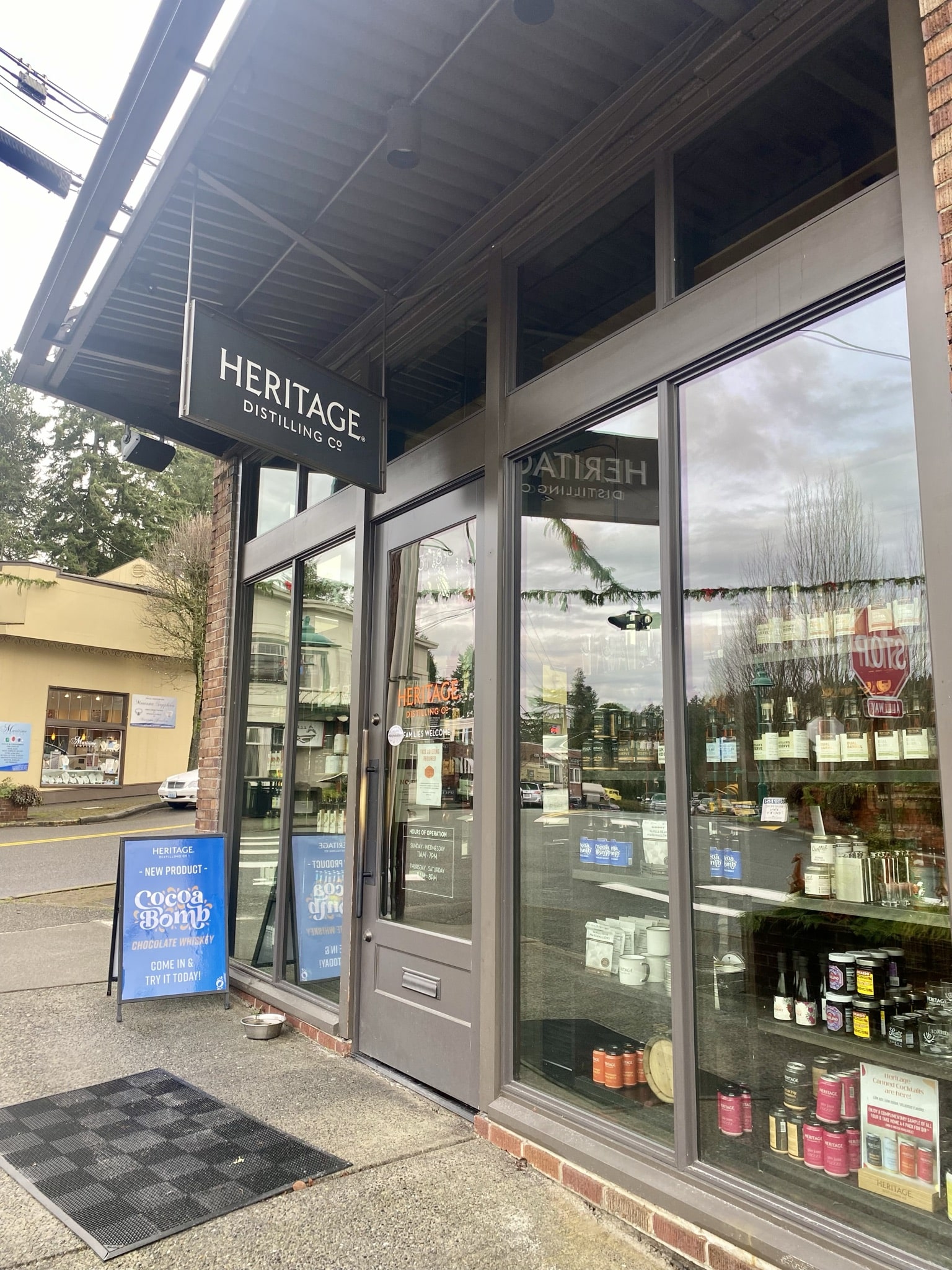 Heritage Distilling Co.’s taproom in Gig Harbor on Jan. 12, 2022. The company has aggressive mitigation policies to prevent the spread of COVID-19, which has helped it weather the omicron surge in cases, according to CEO and co-founder Justin Stiefel.