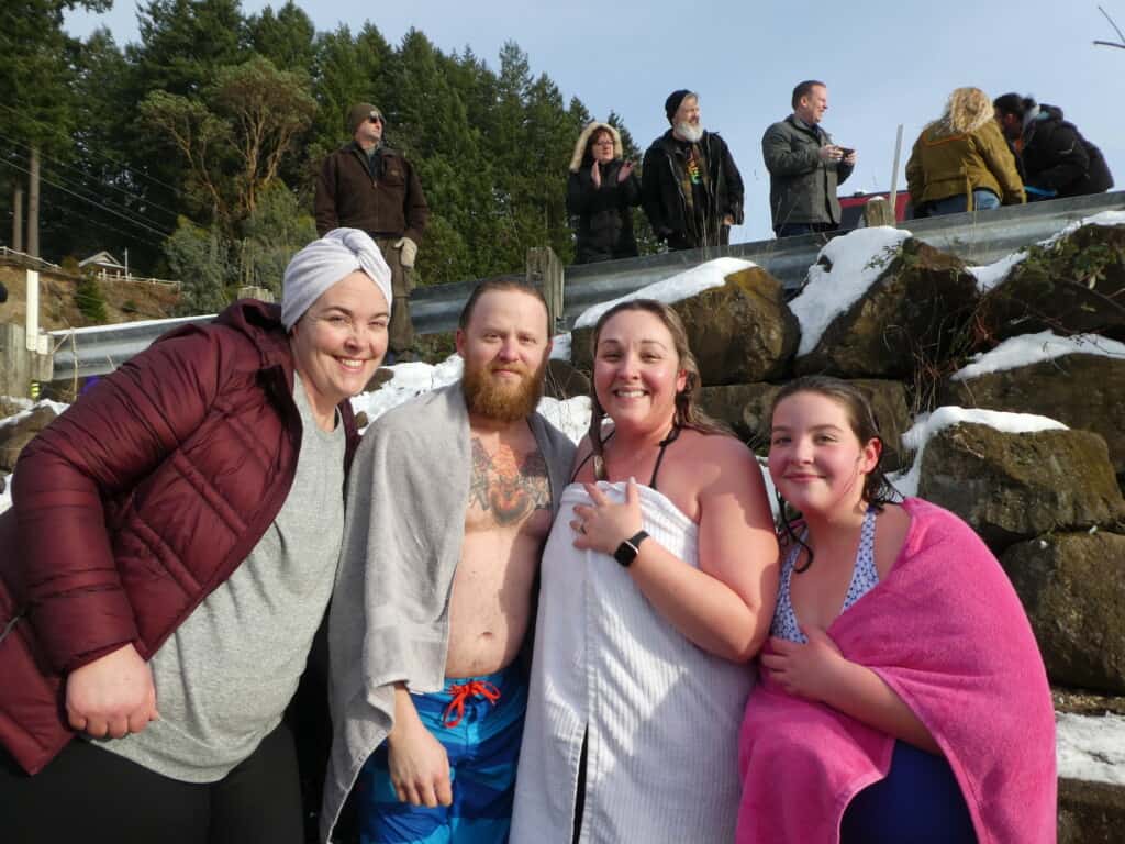 (L-r)-Leah French, Justin Messser, Colby Messer and Hope French all made the plunge