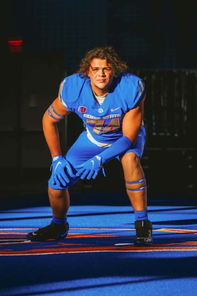 Hall Schmidt got to see what it feels like to wear Boise State blue and orange.