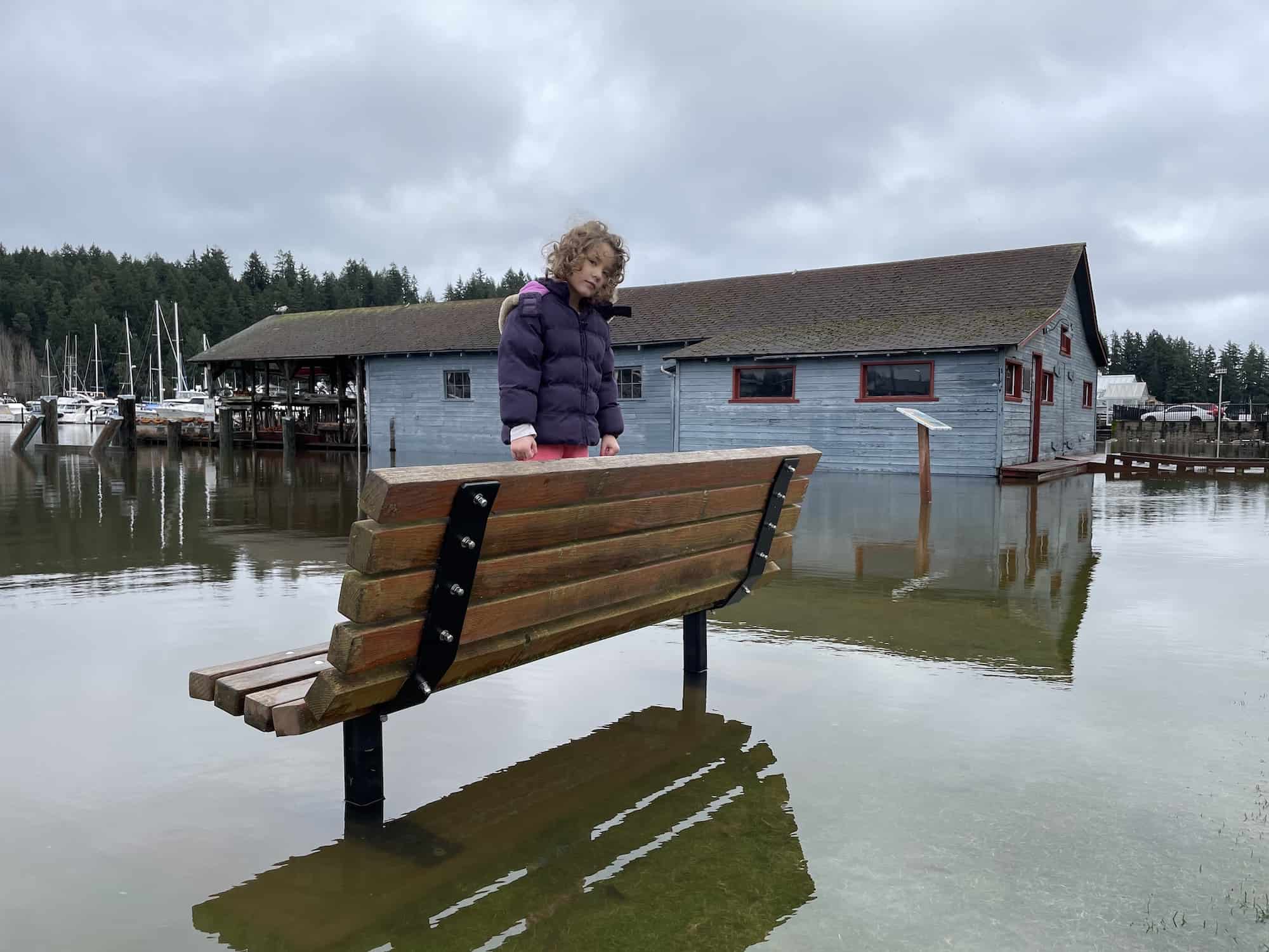 Joshua Small got a picture of daughter Millie pretending a park bench was an island at Skansie Brothers Park.