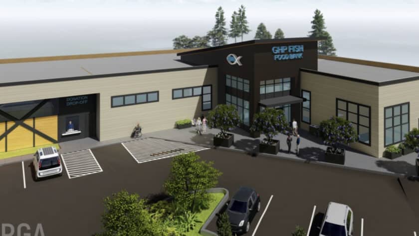 A rendering of what the new Gig Harbor Peninsula FISH Food Bank will look like when it is completed, which is expected by summer.