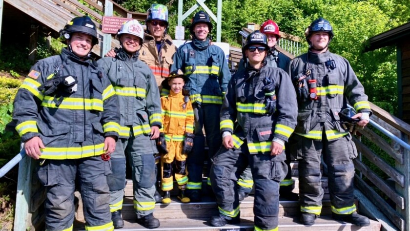 In 2021, Gig Harbor firefighters climbed the Finholm Steps in downtown Gig Harbor to participate virtually in the LLS Firefighter Stairclimb. On Sunday, March 13, they will join the real thing at the Columbia Tower in downtown Seattle.