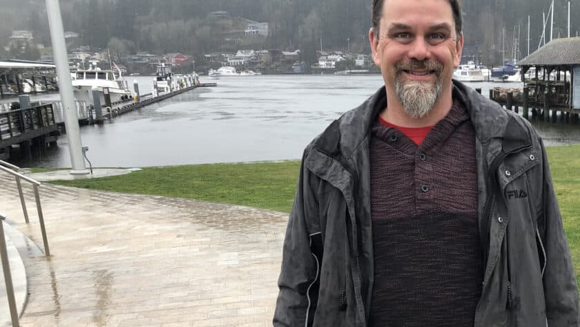 New Gig Harbor Now editor Vince Dice in downtown Gig Harbor.
