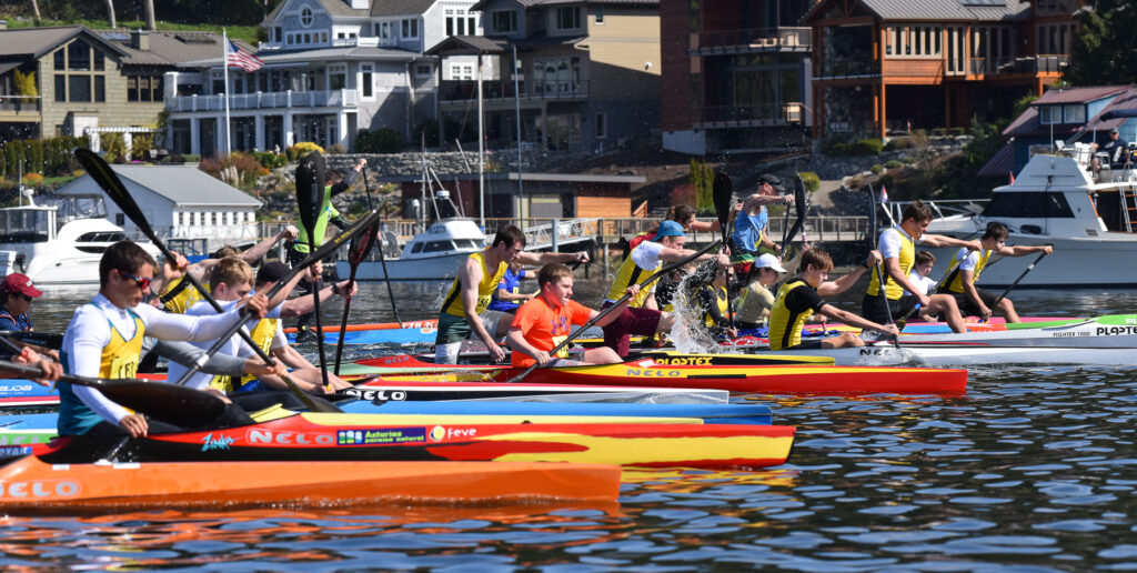 Kayakers race in a previous Gig Harbor Paddlers Cup.