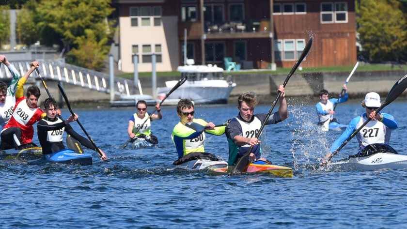 Kayakers race in a previous Gig Harbor Paddlers Cup.