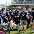 The Windermere Dragon Boats team warms up before their first heat of the Gig Harbor Paddlers Cup on Sunday, April 24, 2022.