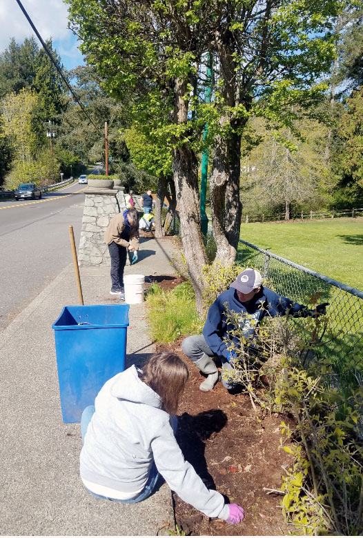 Volunteers pull weeds during a previous Parks Appreciation Day.