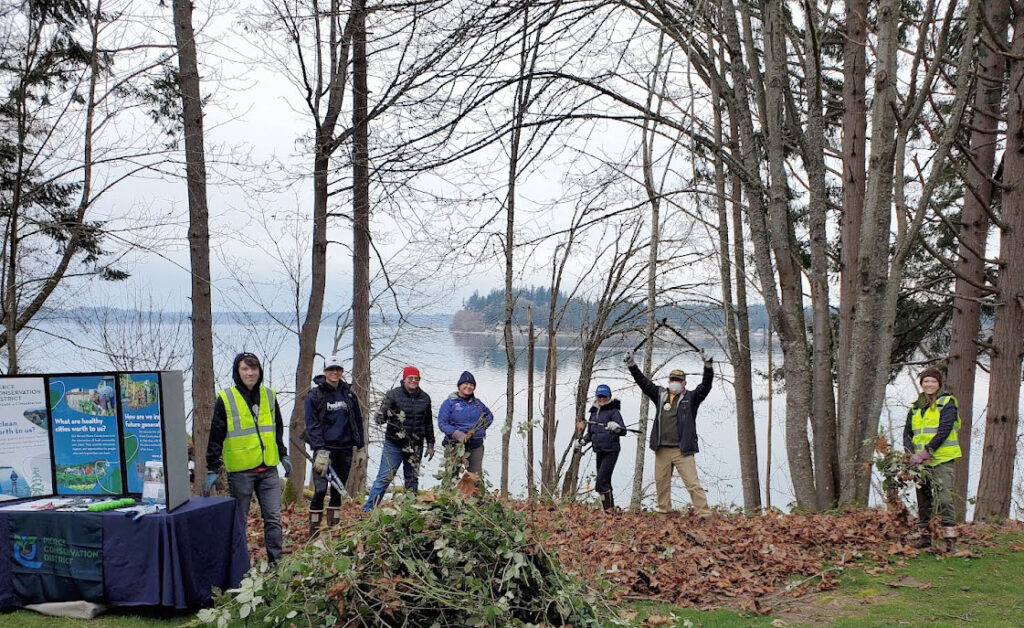 Volunteers work at DeMolay Sandspit in February.