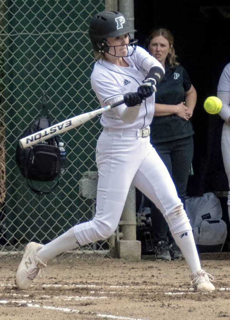 Aislinn O’Rielly hit a giant three run home run against the Tides to put the game out of reach and win the SSC title. Photo by Ed Johnson