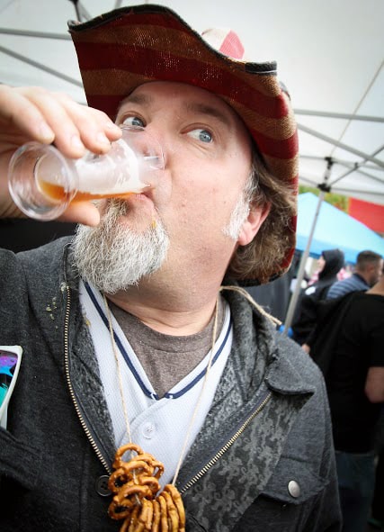Enjoying a drink at a previous Gig Harbor Beer Festival.