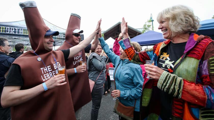 Festival-goers enjoy their brews at a previous Gig Harbor Beer Festival.