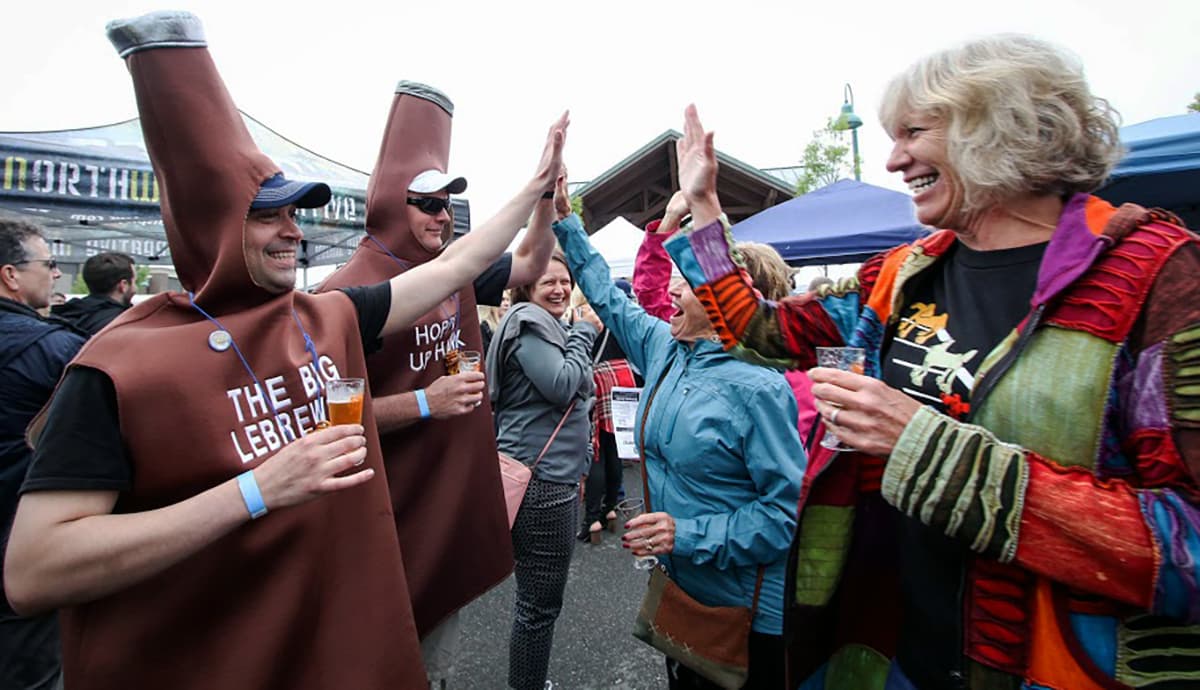 Festival-goers enjoy their brews at a previous Gig Harbor Beer Festival.