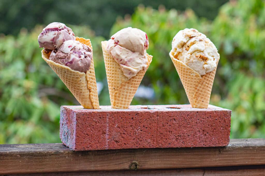 Iscreamery ice cream is made on site, and flavors are adjusted seasonally.