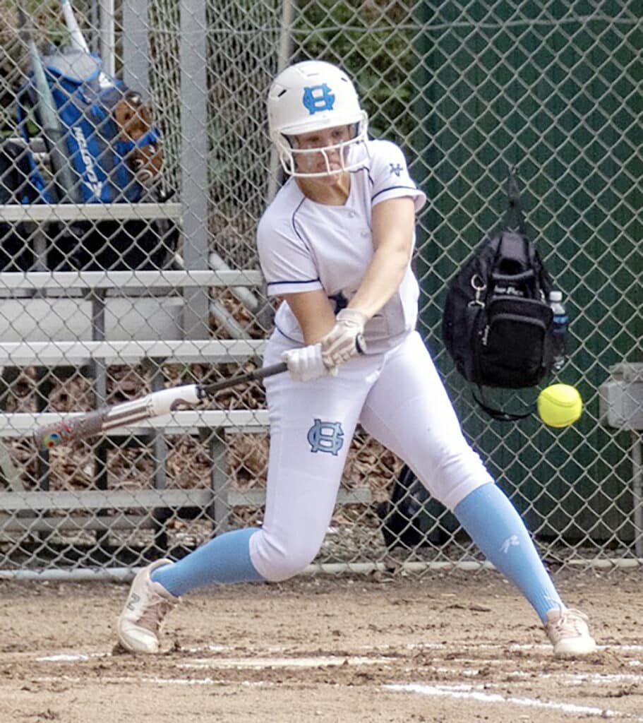 Ryley Peschek had a triple and a home run for Gig Harbor against Peninsula. Photo by Ed Johnson