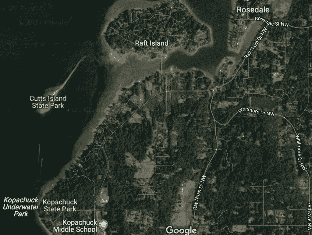 Map of Kopachuck State Park and Cutts Island