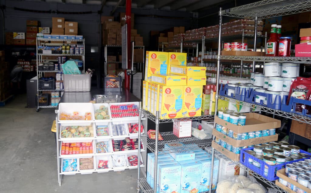 Groceries at the Food Pantry at Food Backpacks 4 Kids on the Key Peninsula.