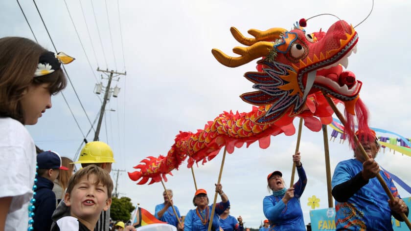 A scene from the 2022 Maritime Gig Festival Grande Parade.