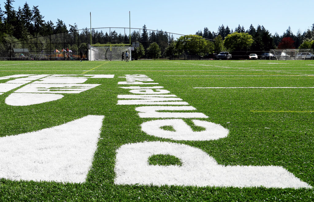 New turf at Sehmel Homestead Park's multiuse field.