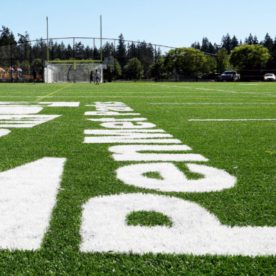 New turf at Sehmel Homestead Park's multiuse field.
