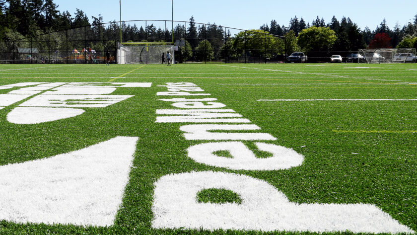 New turf at Sehmel Homestead Park's multiuse field.