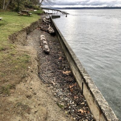 Pierce County Conservation District will replace an old bulkhead and restore the beach.