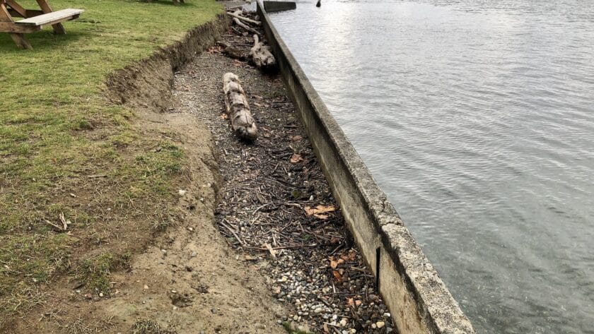 Pierce County Conservation District will replace an old bulkhead and restore the beach.