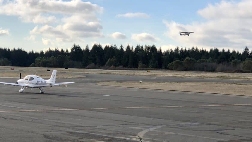 Most trees to be removed are to the west (in background) and north of the runway.