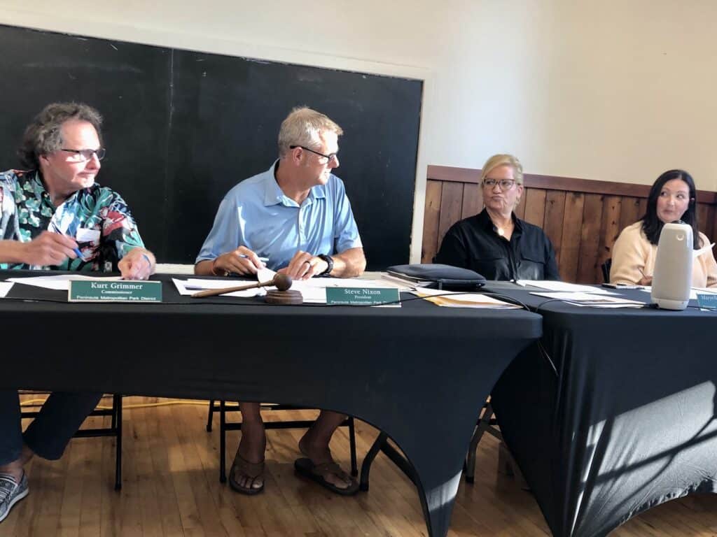 PenMet commissioners Kurt Grimmer, Steve Nixon, Missy Hill and Amanda Babich at Tuesday's board meeting. Laurel Kingsbury was absent.