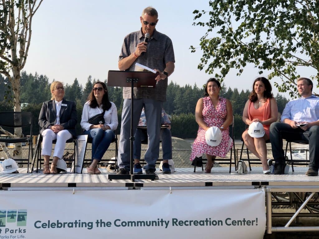 Board President Steve Nixon reads the proclamation.